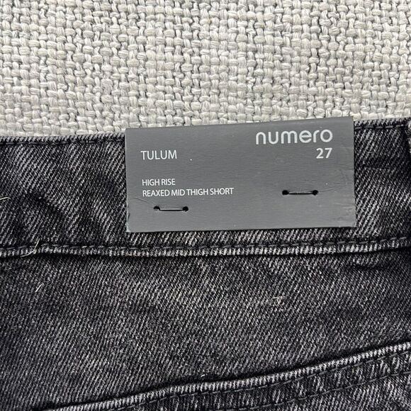 Numero‎ Jean Shorts Womens Size 27 Black Tulum High Rise Relaxed Fit - Picture 7 of 8